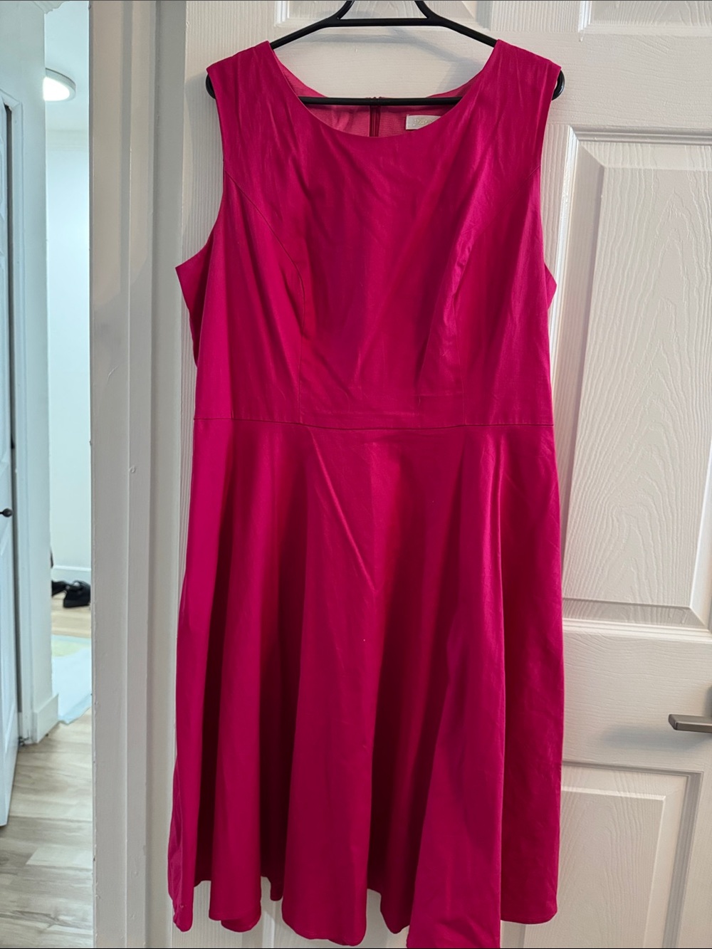 Women’s Sleeveless Fuchsia Fit-and-Flare Dress